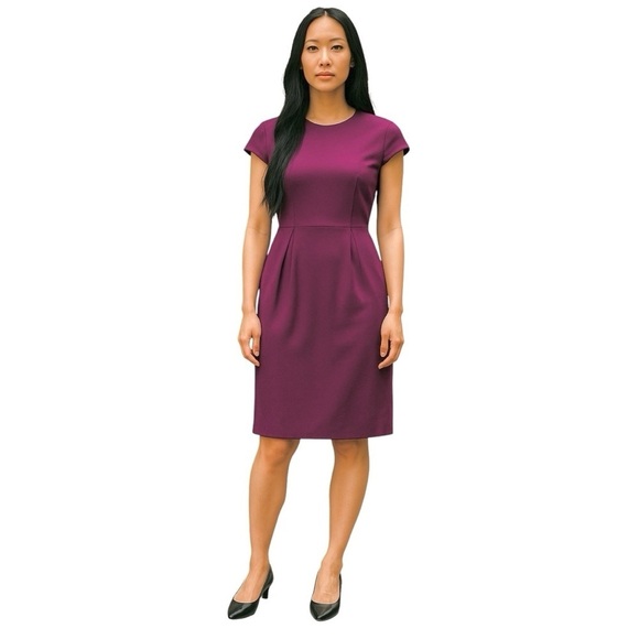 MM LaFleur Deep Plum Purple Size 0 Masha Midi Sheath Dress - Picture 3 of 3